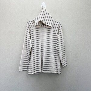 Max & Mia Purple Stripe Waffle Knit Thermal Long Sleeve Hooded Shirt Womens XL